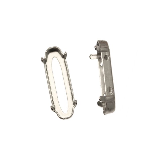 Castone per gemma o cabochon a baguette arrotondata da 21x7 mm.