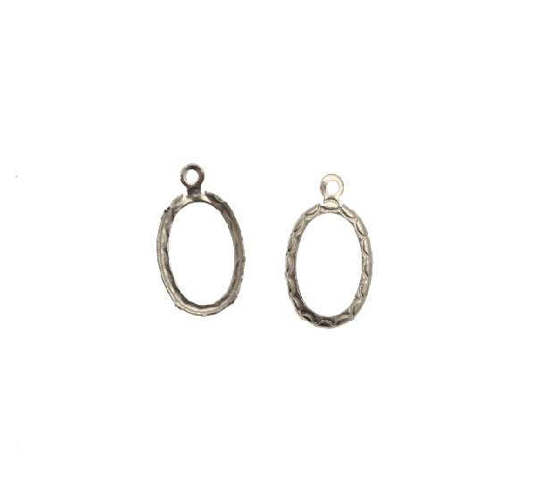 Porta gemma o cabochon ovale a ciondolo, 18x11 mm.