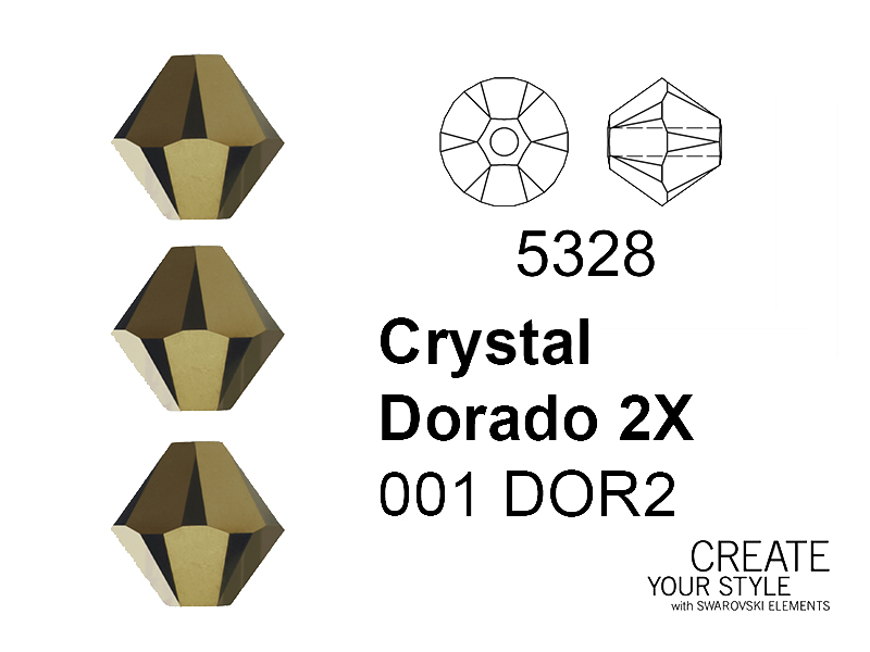 Swarovski Bicono CRYSTAL DORADO 2X - 5328