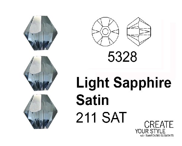 Swarovski Bicono LIGHT SAPPHIRE SATIN - 5328