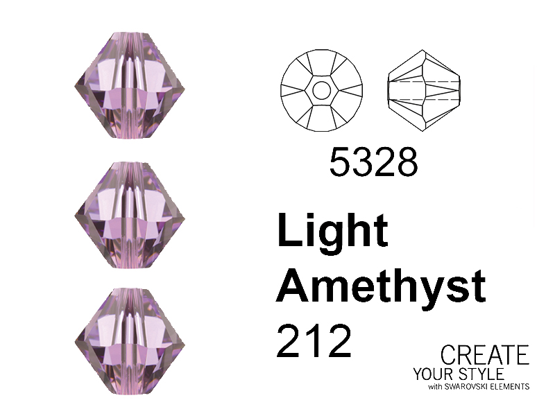 Swarovski Bicono LIGHT AMETHYST - 5328