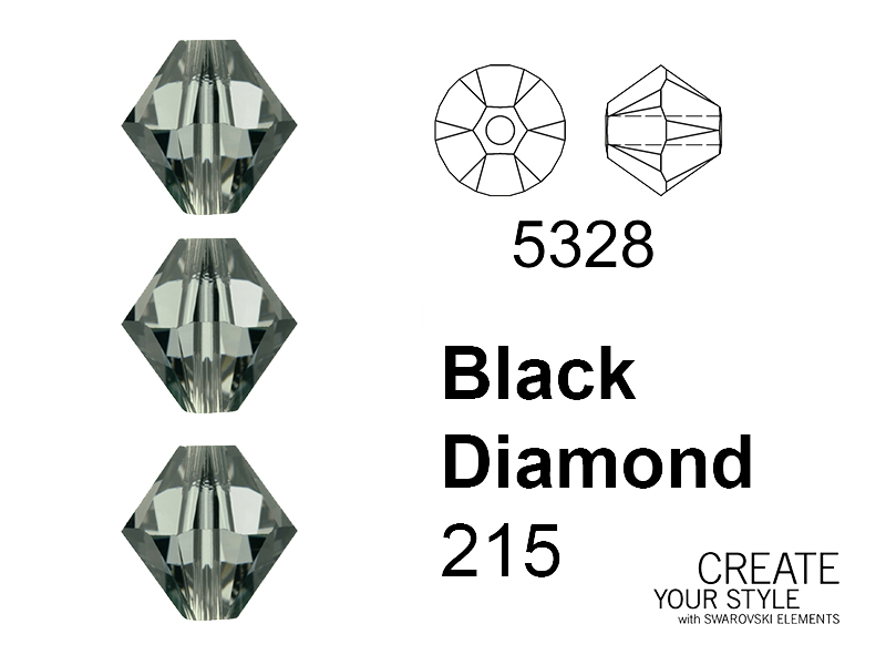 Swarovski Bicono BLACK DIAMOND - 5328