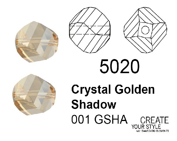 Swarovski Patata CRYSTAL GOLDEN SHADOW - 5020