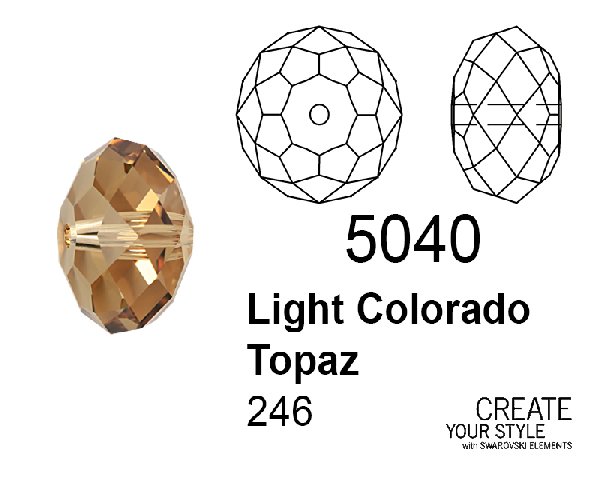 Swarovski Rondella a Cipolla LIGHT COLORADO TOPAZ - 5040