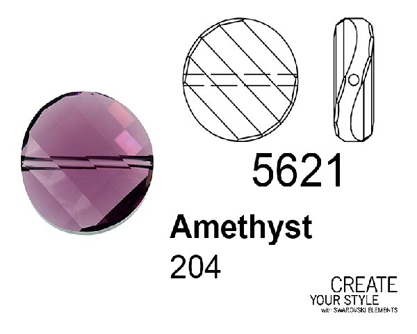 Swarovski Twist Bead AMETHYST - 5621