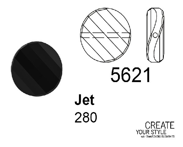 Swarovski Twist Bead JET - 5621