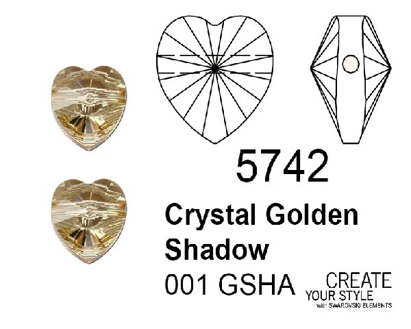 Swarovski Cuore CRYSTAL GOLDEN SHADOW - 5742
