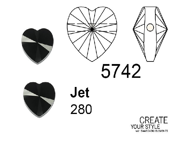 Swarovski Cuore JET - 5742