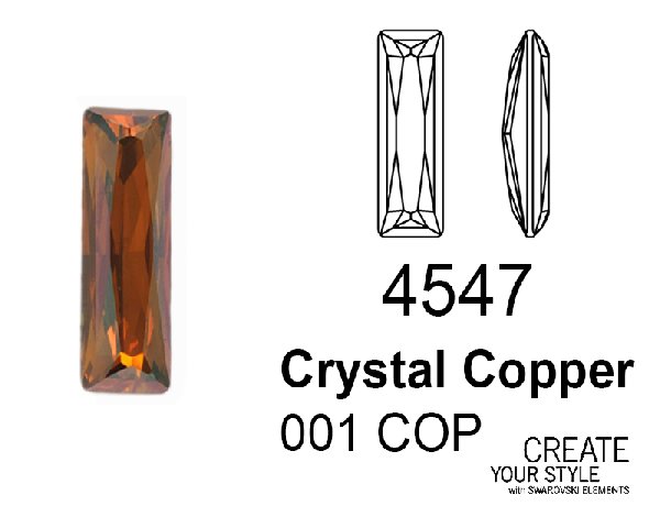 Swarovski Gemma Baguette CRYSTAL COPPER - 4547