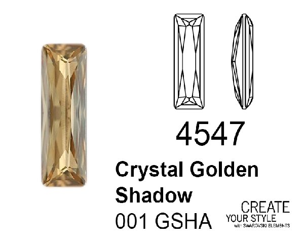 Swarovski Gemma Baguette CRYSTAL GOLDEN SHADOW - 4547