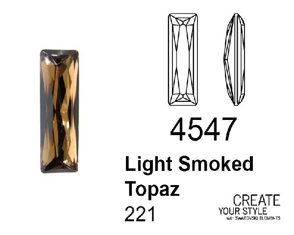 Swarovski Gemma Baguette LIGHT SMOKED TOPAZ - 4547