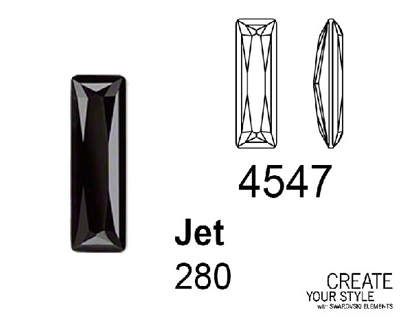 Swarovski Gemma Baguette JET - 4547