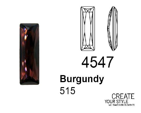 Swarovski Gemma Baguette BURGUNDY - 4547