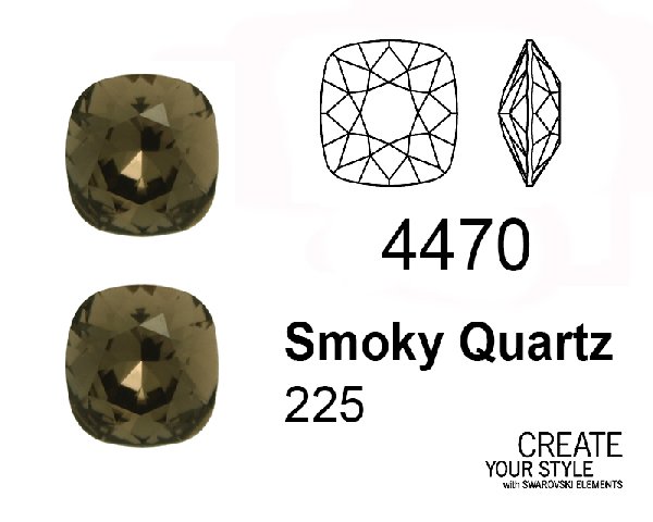 Swarovski Gemma Quadrata SMOKY QUARTZ - 4470