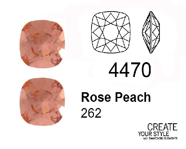 Swarovski Gemma Quadrata ROSE PEACH - 4470