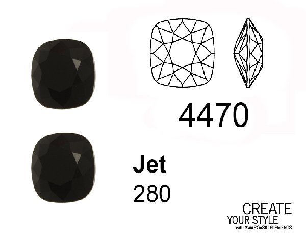 Swarovski Gemma Quadrata JET - 4470