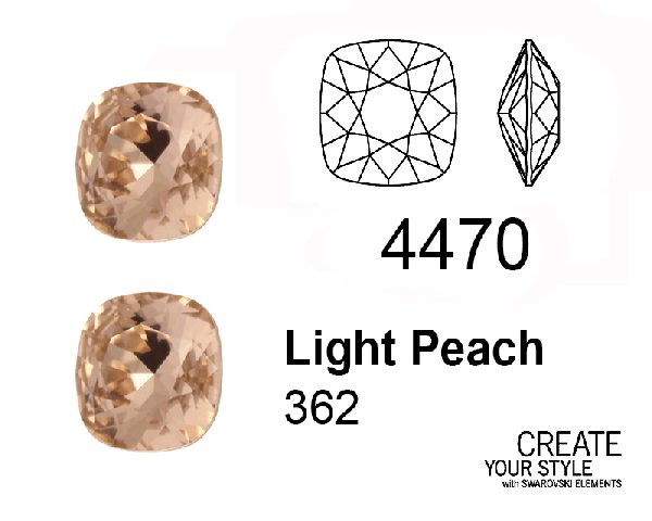 Swarovski Gemma Quadrata LIGHT PEACH - 4470