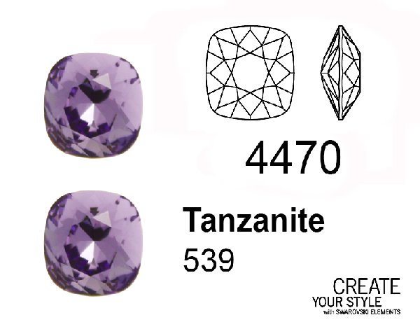 Swarovski Gemma Quadrata TANZANITE - 4470