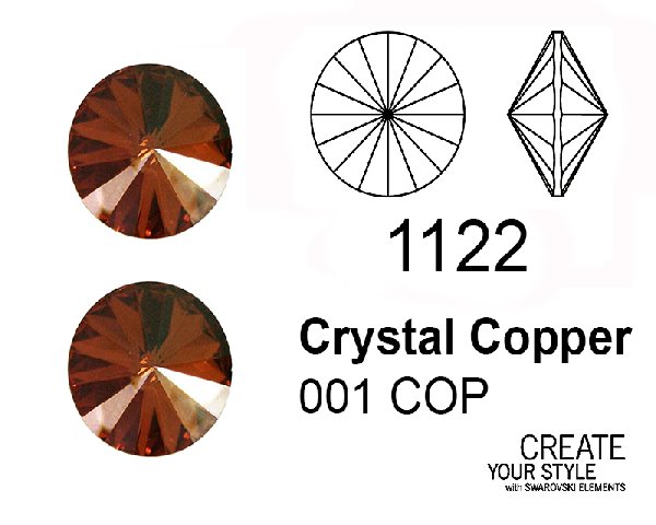 Swarovski Gemma Tonda a Rivolo CRYSTAL COPPER - 1122