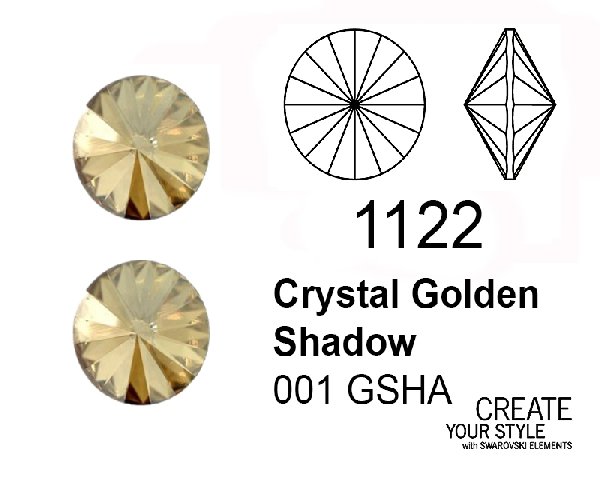 Swarovski Gemma Tonda a Rivolo CRYSTAL GOLDEN SHADOW - 1122