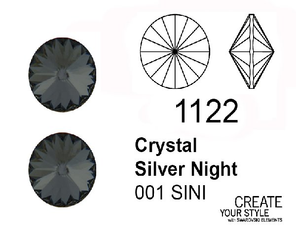Swarovski Gemma Tonda a Rivolo CRYSTAL SILVER NIGHT - 1122