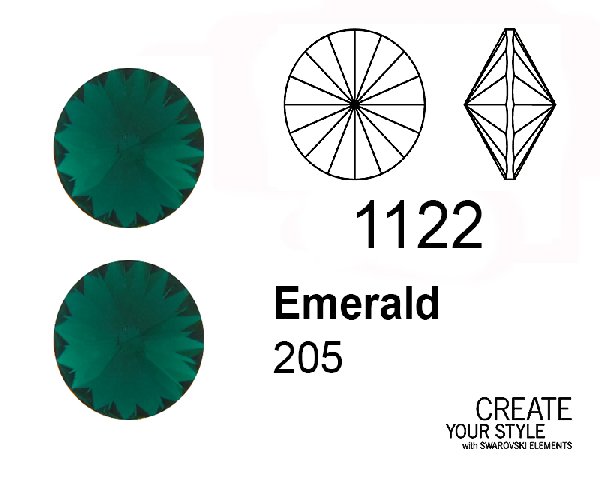 Swarovski Gemma Tonda a Rivolo EMERALD - 1122