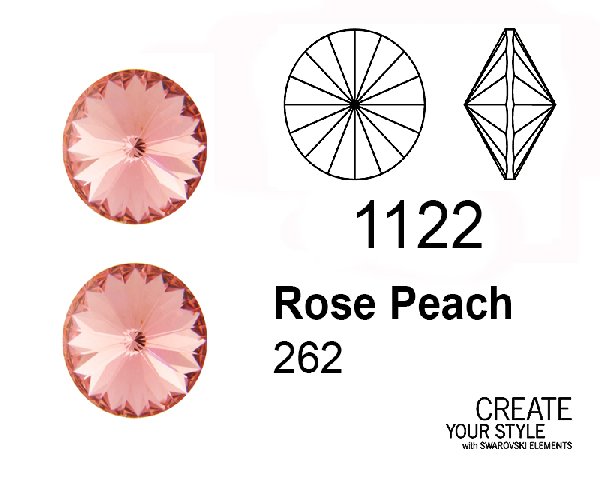 Swarovski Gemma Tonda a Rivolo ROSE PEACH - 1122