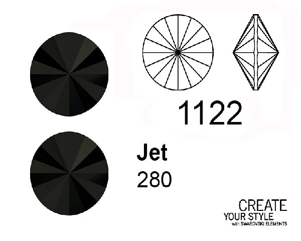Swarovski Gemma Tonda a Rivolo JET - 1122