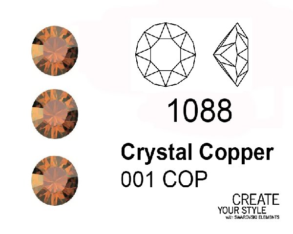 Swarovski Gemma Tonda Conica CRYSTAL COPPER - 1088