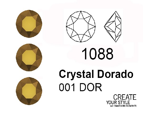 Swarovski Gemma Tonda Conica CRYSTAL DORADO - 1088