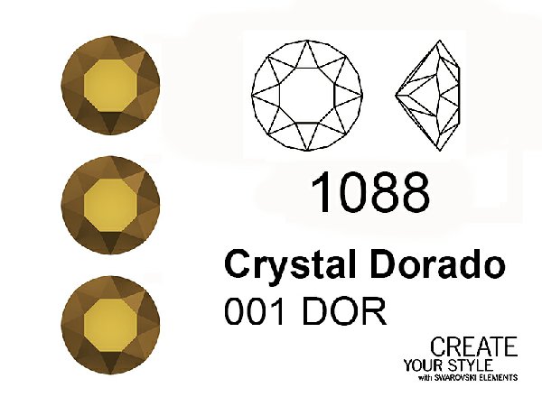 Swarovski Gemma Tonda Conica CRYSTAL DORADO - 1088