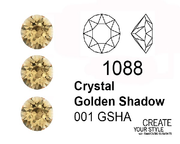 Swarovski Gemma Tonda Conica CRYSTAL GOLDEN SHADOW - 1088
