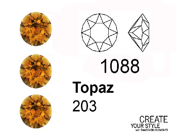 Swarovski Gemma Tonda Conica TOPAZ - 1088