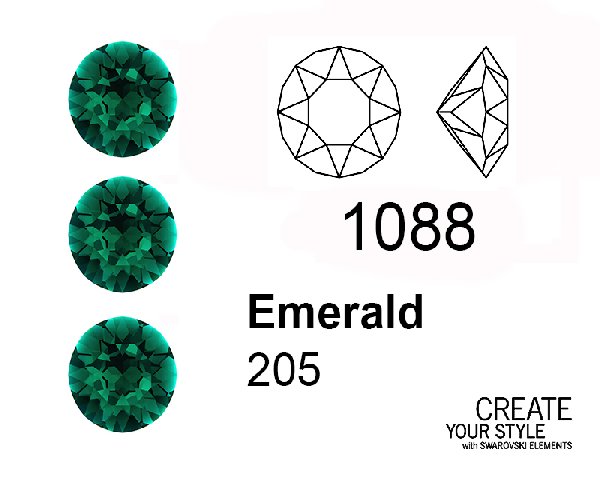 Swarovski Gemma Tonda Conica EMERALD - 1088