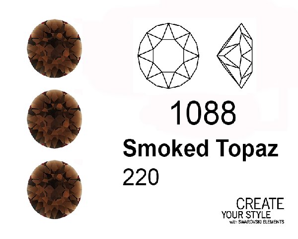 Swarovski Gemma Tonda Conica SMOKED TOPAZ - 1088