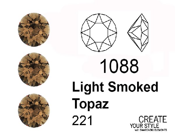 Swarovski Gemma Tonda Conica LIGHT SMOKED TOPAZ - 1088