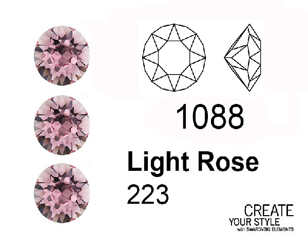 Swarovski Gemma Tonda Conica LIGHT ROSE - 1088