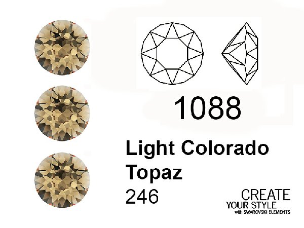 Swarovski Gemma Tonda Conica LIGHT COLORADO TOPAZ - 1088