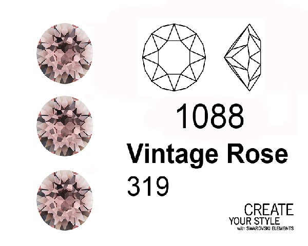 Swarovski Gemma Tonda Conica VINTAGE ROSE - 1088
