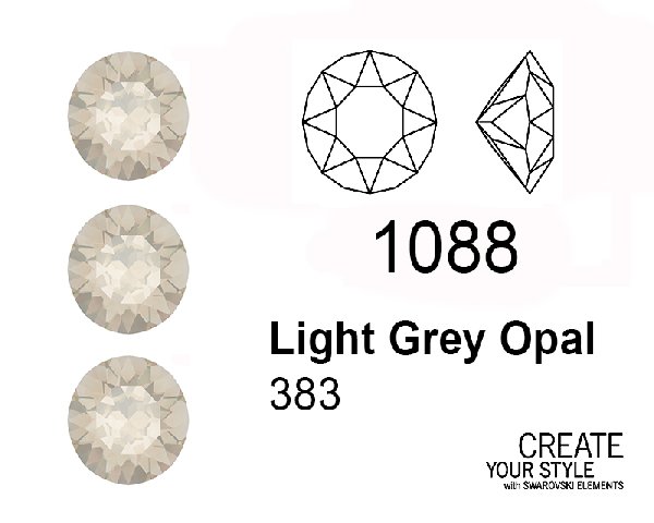 Swarovski Gemma Tonda Conica LIGHT GREY OPAL - 1088