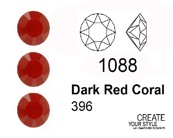 Swarovski Gemma Tonda Conica DARK RED CORAL - 1088