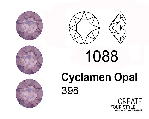 Swarovski Gemma Tonda Conica CYCLAMEN OPAL - 1088