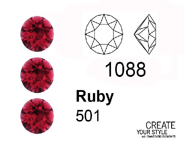 Swarovski Gemma Tonda Conica RUBY - 1088