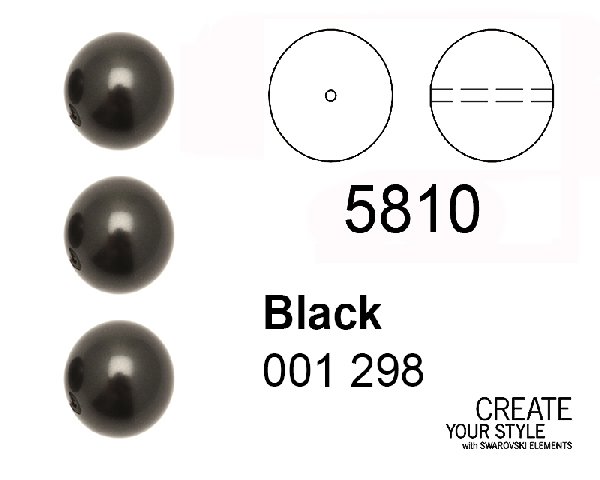 Swarovski Perla BLACK (Grigio molto scuro perlato) - 5810