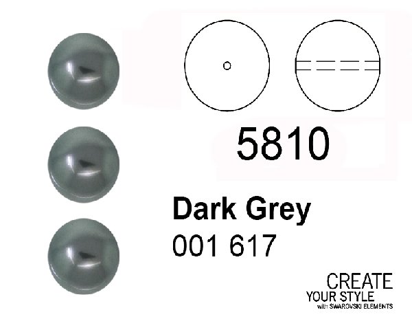 Swarovski Perla DARK GREY - 5810