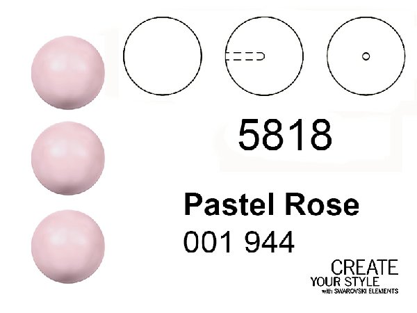 Swarovski Perla (mezzo foro) PASTEL ROSE - 5818