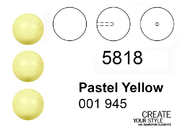 Swarovski Perla (mezzo foro) PASTEL YELLOW - 5818
