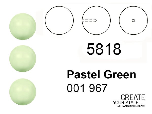 Swarovski Perla (mezzo foro) PASTEL GREEN - 5818
