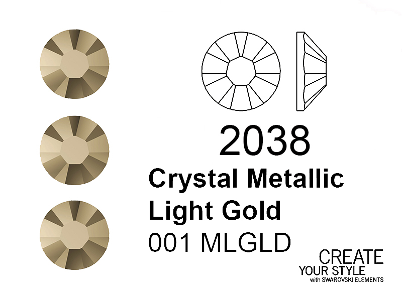 Swarovski Strass Termoadesivo CRYSTAL METALLIC LIGHT GOLD - 2038