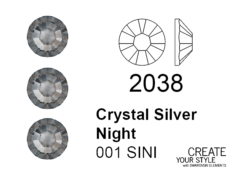 Swarovski Strass Termoadesivo CRYSTAL SILVER NIGHT - 2038